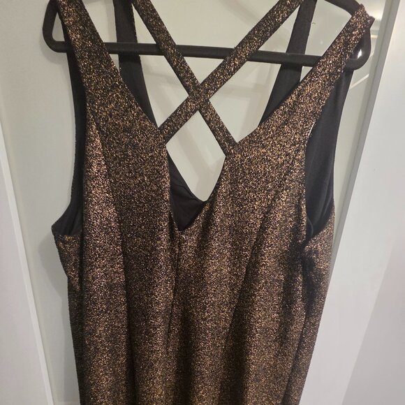 City Chic Gold Glitter Maxi Dress (Plus Size 22W) + Holiday Party NYE Dress - Picture 4 of 5